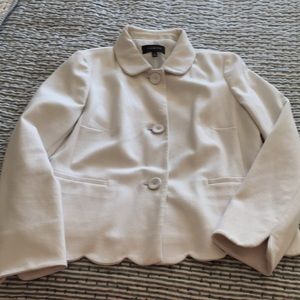Talbots white scallop jacket